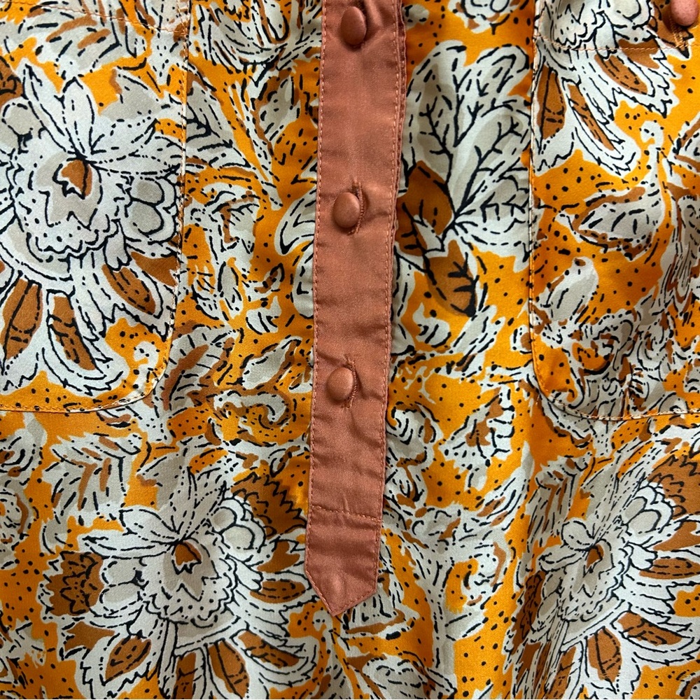 ✨3/$15 Banana Republic Heritage Boho Floral Top Button Front Peplum Blouse - Picture 12 of 13